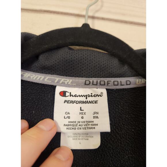 Champion Performance Mens Gray Black Half Zip Long Sleeve Sweatshirt Size Large - Picture 3 of 5